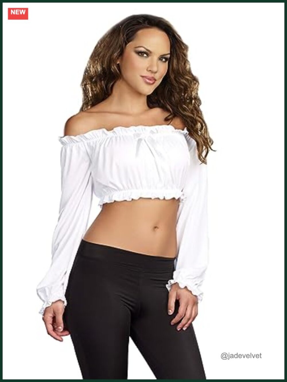 Knit Long Sleeve Peasant Top Stretchy Costume